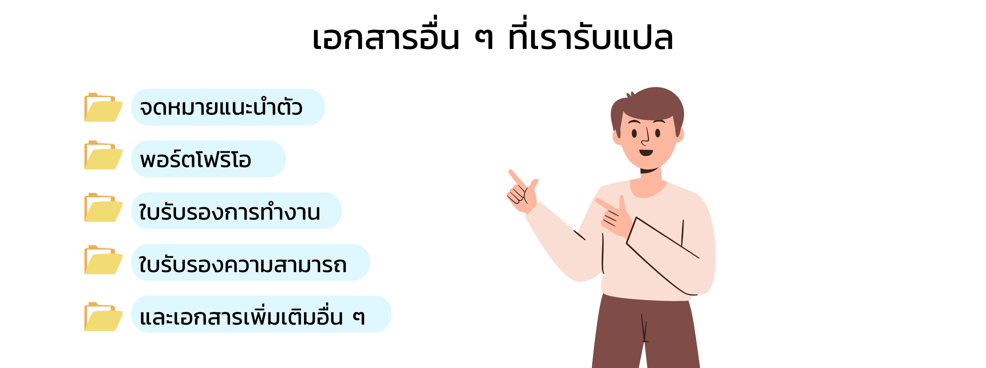 เอกสารอื่น ๆ ที่เรารับแปล